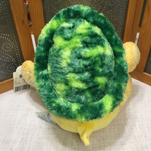 Build A Bear Yellow Sea Turtle Plush Teddy Bear Removable Green Shell Backpack - Picture 2 of 10